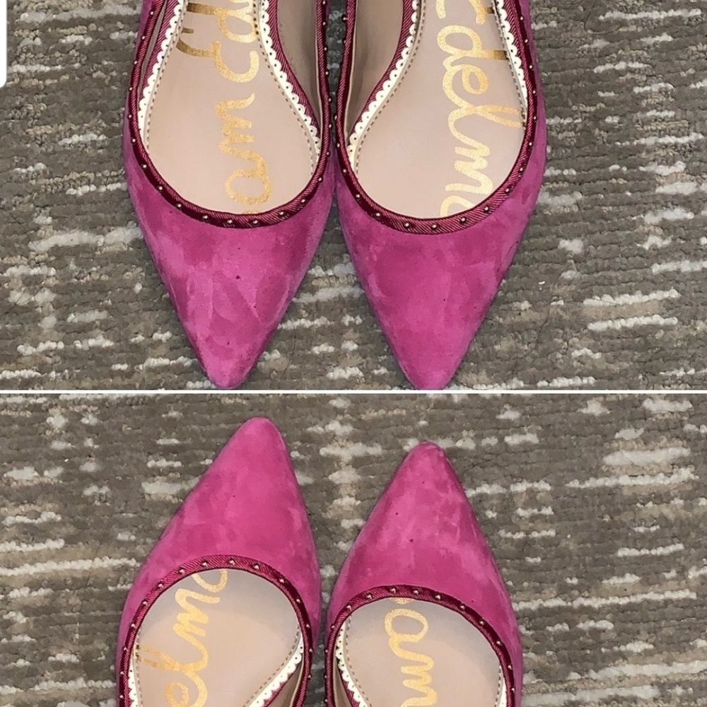 Fuchsia colored flats